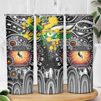 NAIDOC Week 2025 Magpies Football Skinny Tumbler Aboriginal Dot Painting
