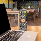 NAIDOC Week 2025 Magpies Football Skinny Tumbler Aboriginal Dot Painting