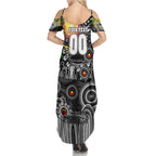 Personalised NAIDOC Week 2025 Magpies Football Summer Maxi Dress Aboriginal Dot Painting