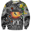 Personalised NAIDOC Week 2025 Magpies Football Sweatshirt Aboriginal Dot Painting
