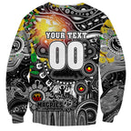 Personalised NAIDOC Week 2025 Magpies Football Sweatshirt Aboriginal Dot Painting