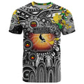 Personalised NAIDOC Week 2025 Magpies Football T Shirt Aboriginal Dot Painting