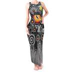 Personalised NAIDOC Week 2025 Magpies Football Tank Maxi Dress Aboriginal Dot Painting