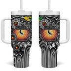NAIDOC Week 2025 Magpies Football Tumbler With Handle Aboriginal Dot Painting