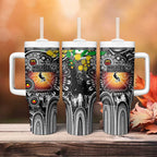 NAIDOC Week 2025 Magpies Football Tumbler With Handle Aboriginal Dot Painting