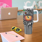 NAIDOC Week 2025 Magpies Football Tumbler With Handle Aboriginal Dot Painting