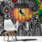 NAIDOC Week 2025 Magpies Football Window Curtain Aboriginal Dot Painting