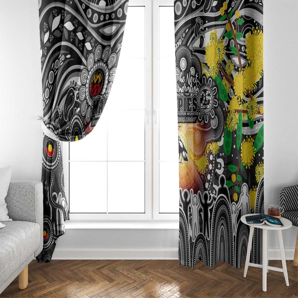 NAIDOC Week 2025 Magpies Football Window Curtain Aboriginal Dot Painting