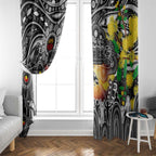 NAIDOC Week 2025 Magpies Football Window Curtain Aboriginal Dot Painting