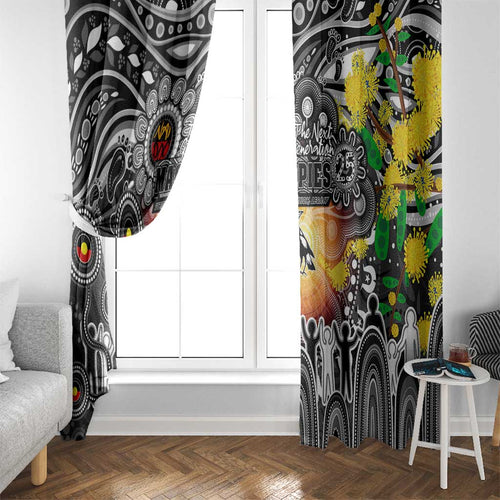 NAIDOC Week 2025 Magpies Football Window Curtain Aboriginal Dot Painting