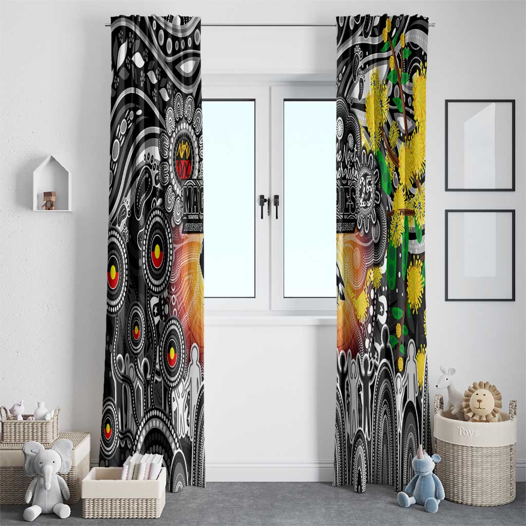 NAIDOC Week 2025 Magpies Football Window Curtain Aboriginal Dot Painting