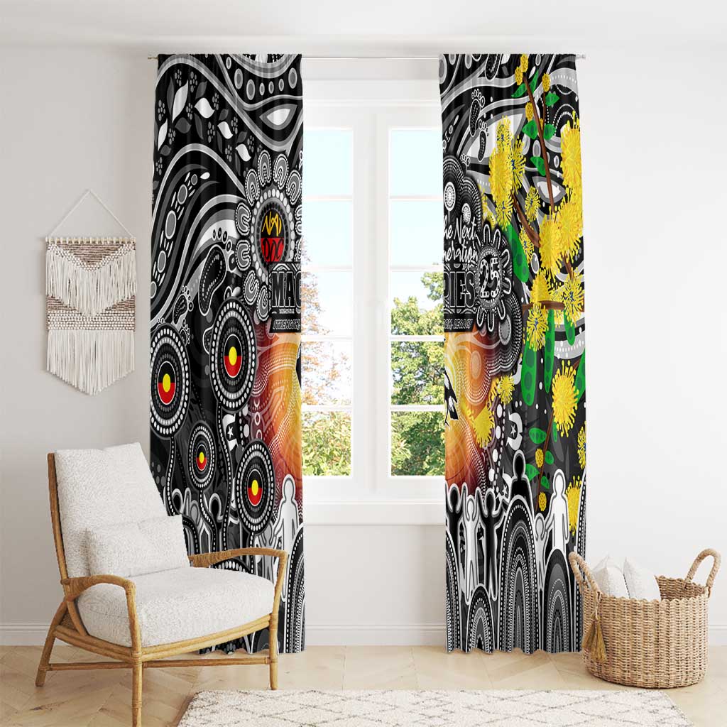 NAIDOC Week 2025 Magpies Football Window Curtain Aboriginal Dot Painting