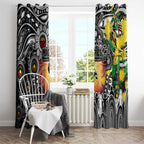 NAIDOC Week 2025 Magpies Football Window Curtain Aboriginal Dot Painting