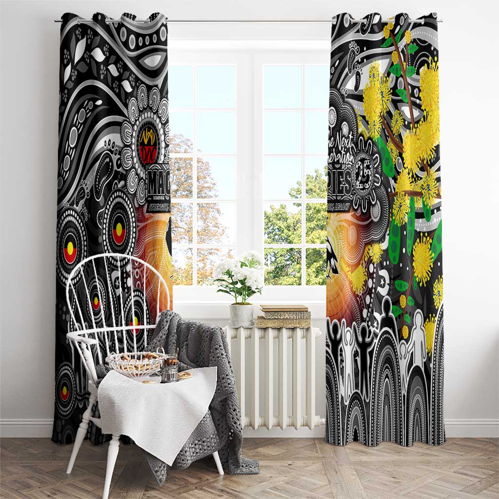 NAIDOC Week 2025 Magpies Football Window Curtain Aboriginal Dot Painting