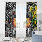 NAIDOC Week 2025 Magpies Football Window Curtain Aboriginal Dot Painting