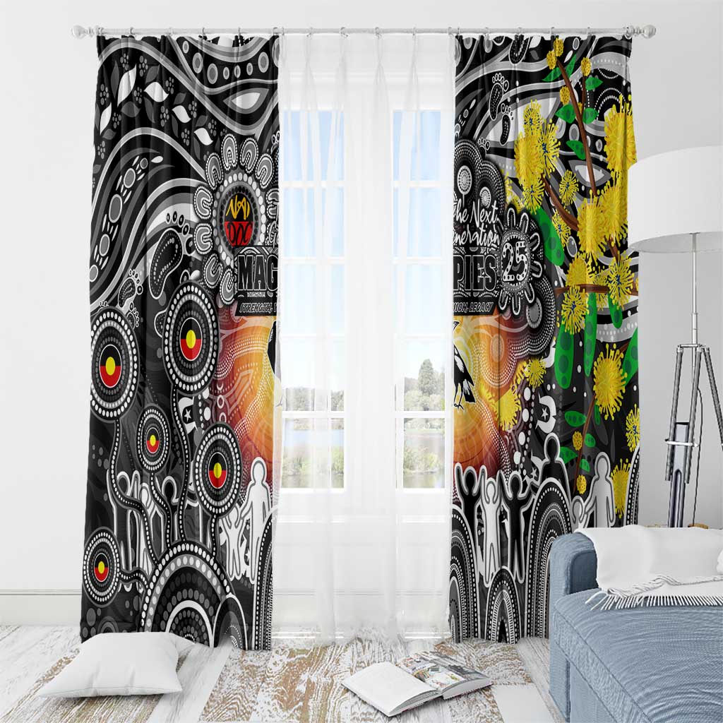 NAIDOC Week 2025 Magpies Football Window Curtain Aboriginal Dot Painting