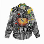 Personalised NAIDOC Week 2025 Magpies Football Women Casual Shirt Aboriginal Dot Painting