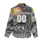 Personalised NAIDOC Week 2025 Magpies Football Women Casual Shirt Aboriginal Dot Painting