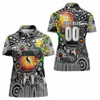 Personalised NAIDOC Week 2025 Magpies Football Women Polo Shirt Aboriginal Dot Painting