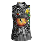 Personalised NAIDOC Week 2025 Magpies Football Women Sleeveless Polo Shirt Aboriginal Dot Painting