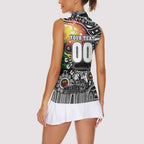 Personalised NAIDOC Week 2025 Magpies Football Women Sleeveless Polo Shirt Aboriginal Dot Painting