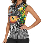 Personalised NAIDOC Week 2025 Magpies Football Women Sleeveless Polo Shirt Aboriginal Dot Painting