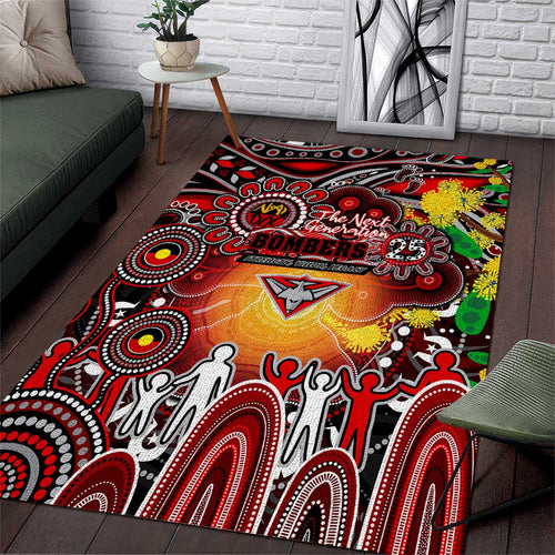 NAIDOC Week 2025 Bombers Football Area Rug Aboriginal Dot Painting