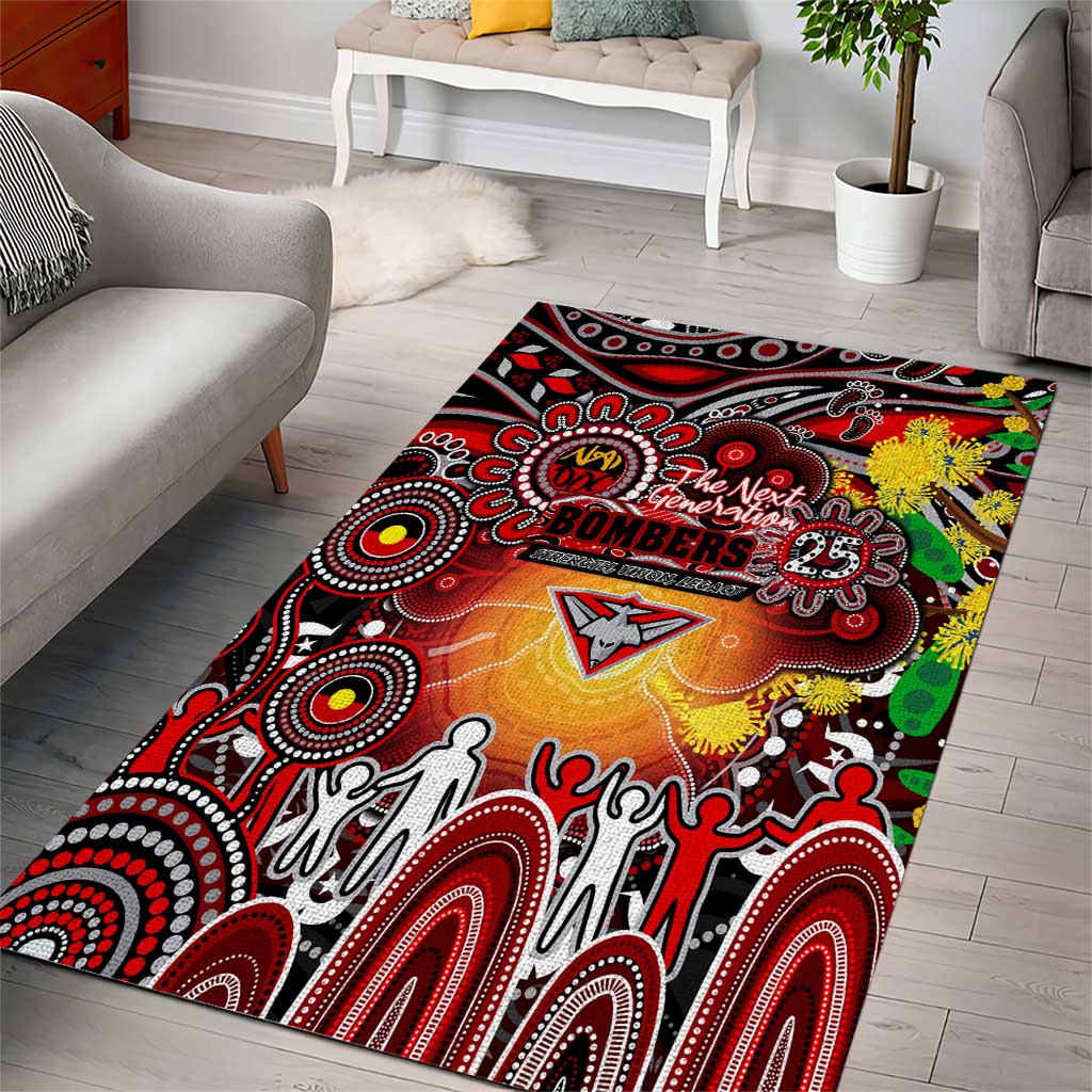 NAIDOC Week 2025 Bombers Football Area Rug Aboriginal Dot Painting