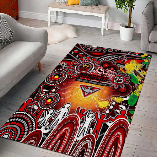 NAIDOC Week 2025 Bombers Football Area Rug Aboriginal Dot Painting