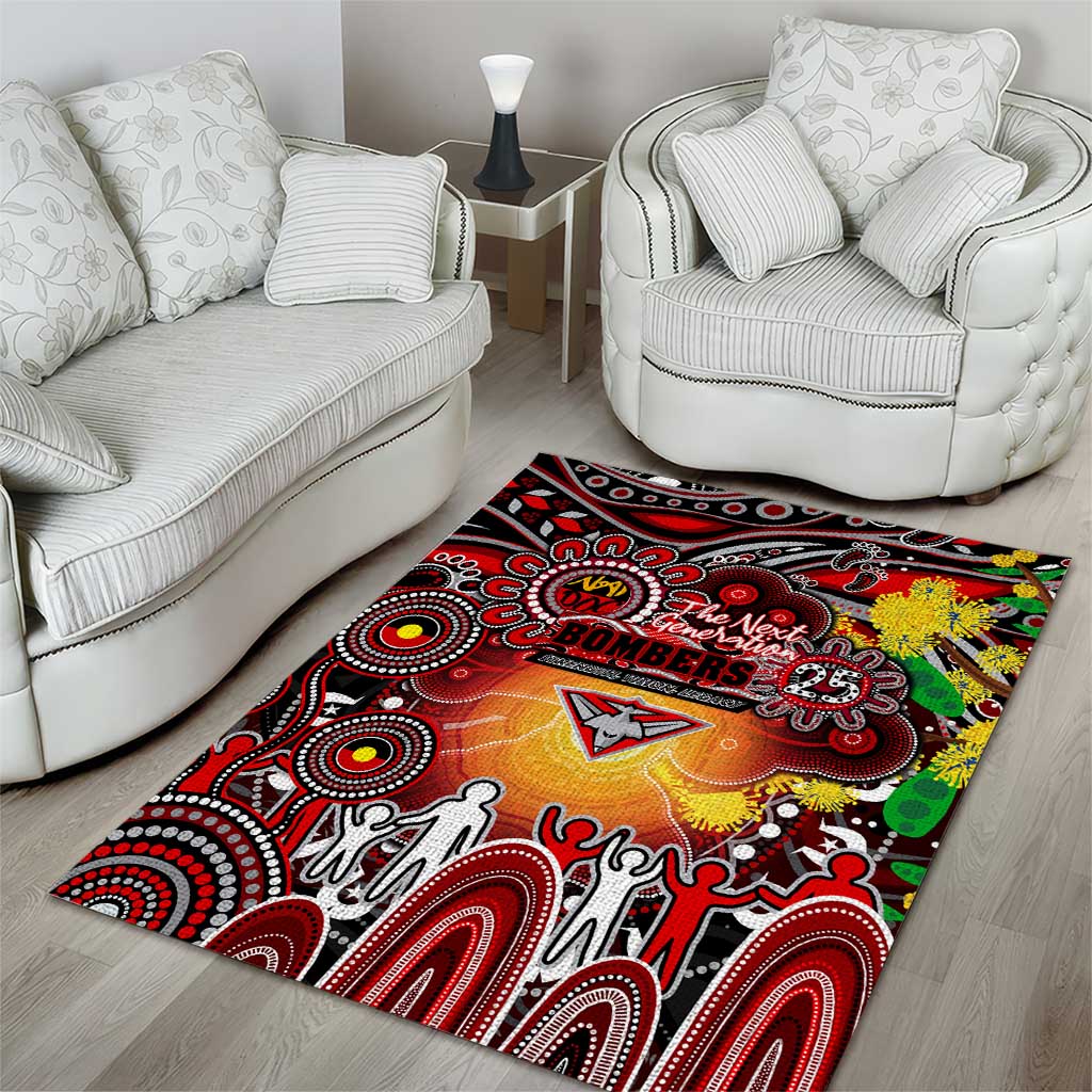 NAIDOC Week 2025 Bombers Football Area Rug Aboriginal Dot Painting