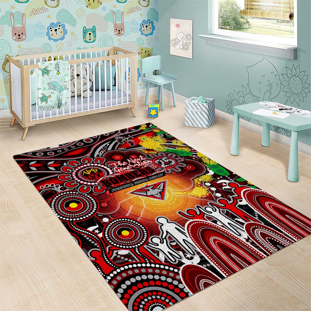 NAIDOC Week 2025 Bombers Football Area Rug Aboriginal Dot Painting