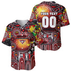 Personalised NAIDOC Week 2025 Bombers Football Baseball Jersey Aboriginal Dot Painting