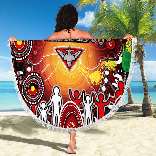 NAIDOC Week 2025 Bombers Football Beach Blanket Aboriginal Dot Painting