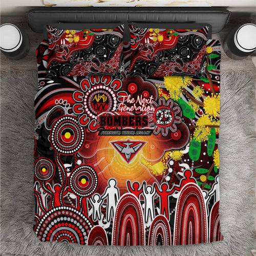 NAIDOC Week 2025 Bombers Football Bedding Set Aboriginal Dot Painting