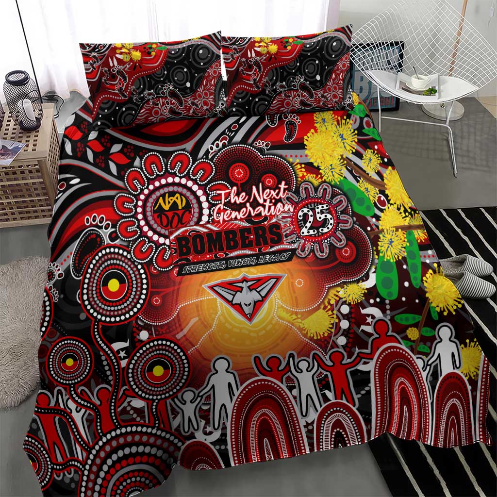 NAIDOC Week 2025 Bombers Football Bedding Set Aboriginal Dot Painting