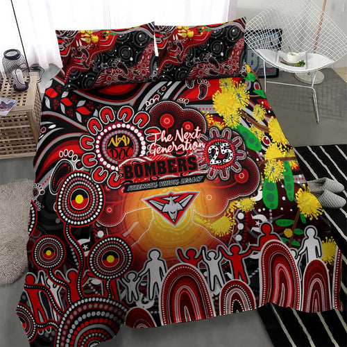 NAIDOC Week 2025 Bombers Football Bedding Set Aboriginal Dot Painting