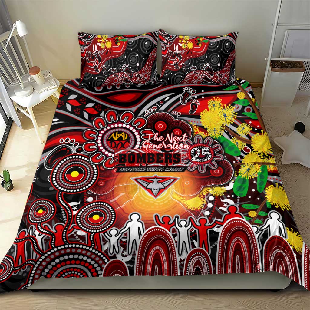 NAIDOC Week 2025 Bombers Football Bedding Set Aboriginal Dot Painting