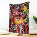 NAIDOC Week 2025 Bombers Football Blanket Aboriginal Dot Painting