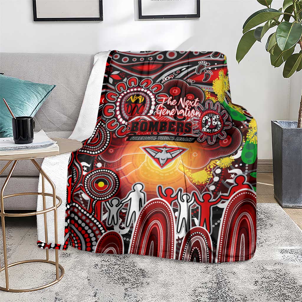 NAIDOC Week 2025 Bombers Football Blanket Aboriginal Dot Painting