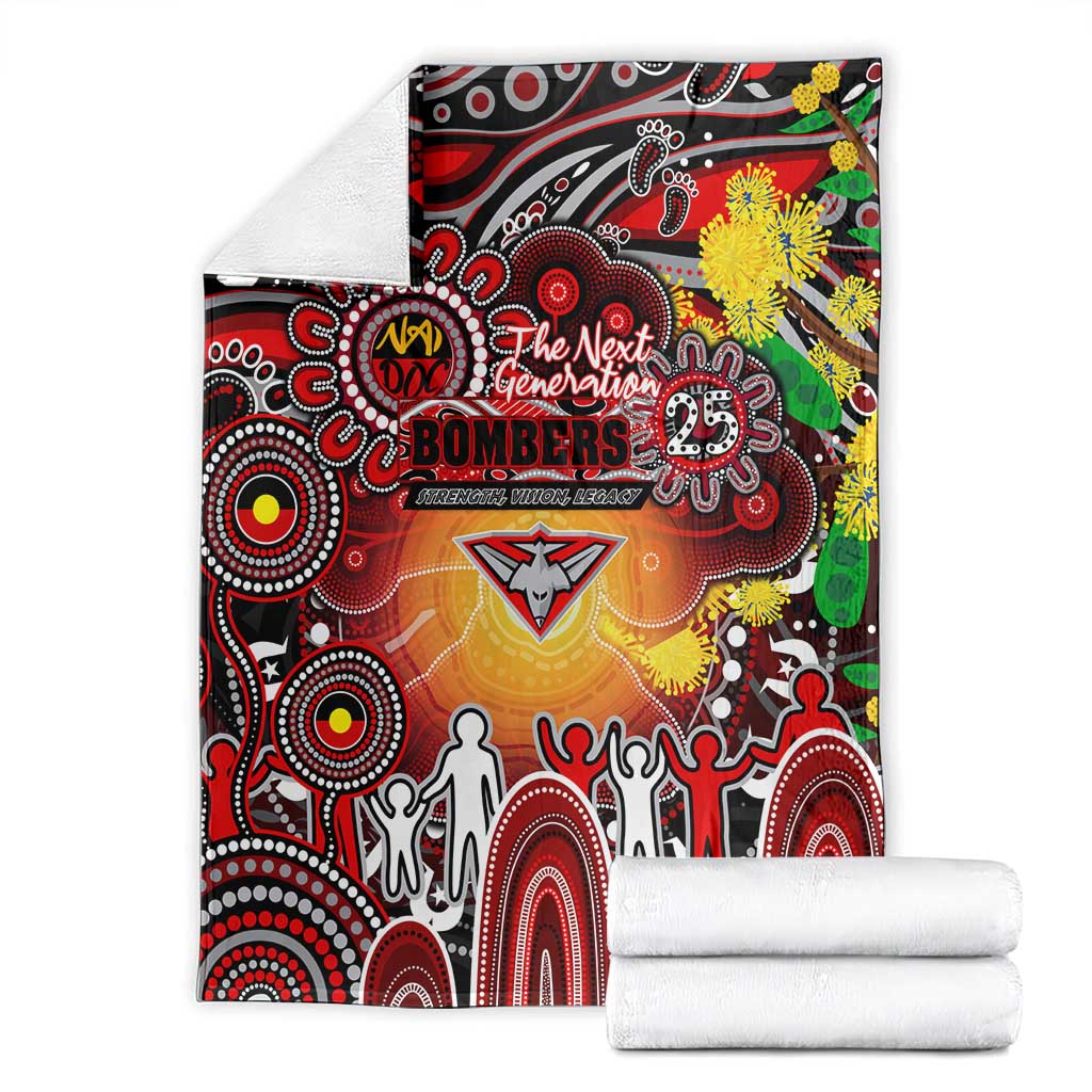NAIDOC Week 2025 Bombers Football Blanket Aboriginal Dot Painting
