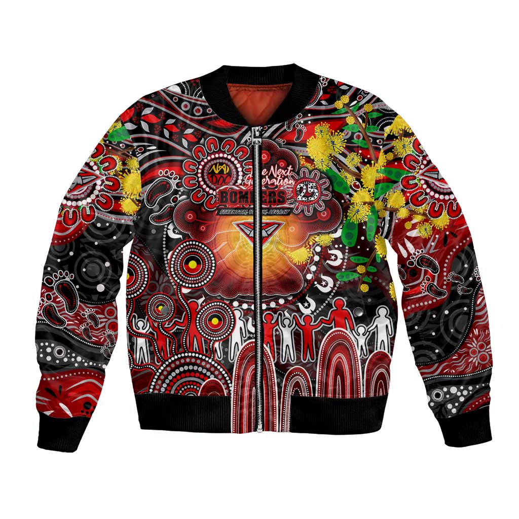 Personalised NAIDOC Week 2025 Bombers Football Bomber Jacket Aboriginal Dot Painting