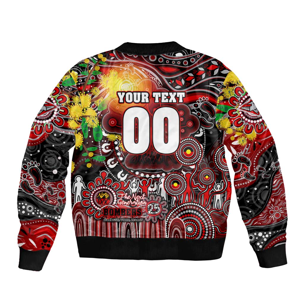 Personalised NAIDOC Week 2025 Bombers Football Bomber Jacket Aboriginal Dot Painting