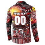Personalised NAIDOC Week 2025 Bombers Football Button Sweatshirt Aboriginal Dot Painting