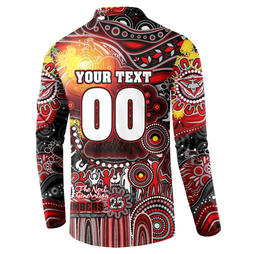Personalised NAIDOC Week 2025 Bombers Football Button Sweatshirt Aboriginal Dot Painting