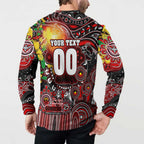 Personalised NAIDOC Week 2025 Bombers Football Button Sweatshirt Aboriginal Dot Painting