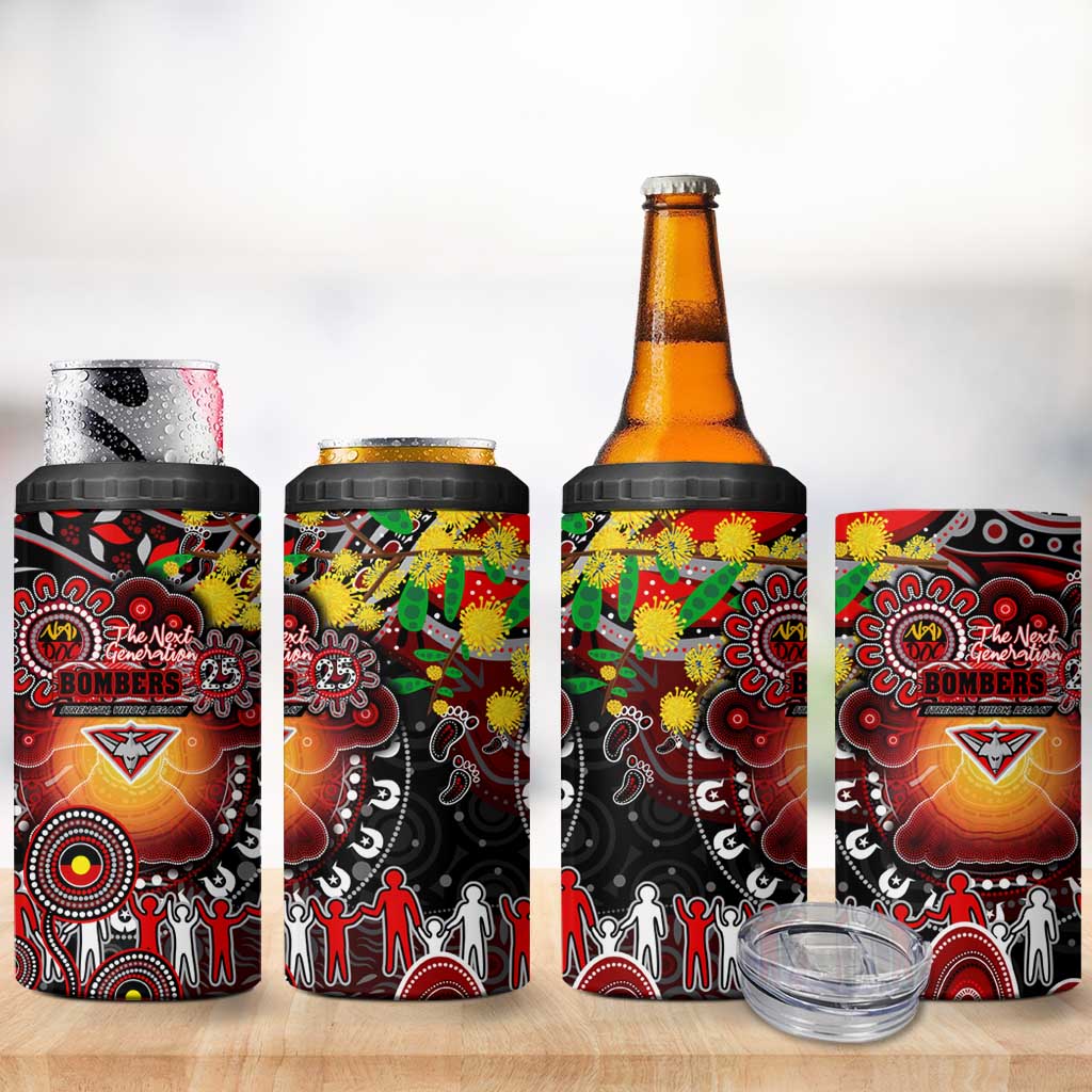 NAIDOC Week 2025 Bombers Football 4 in 1 Can Cooler Tumbler Aboriginal Dot Painting