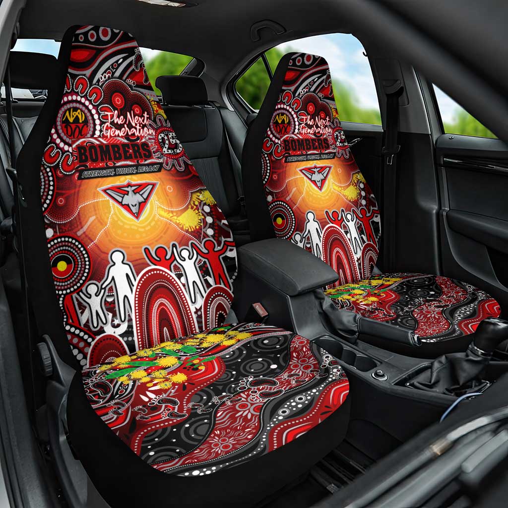 NAIDOC Week 2025 Bombers Football Car Seat Cover Aboriginal Dot Painting