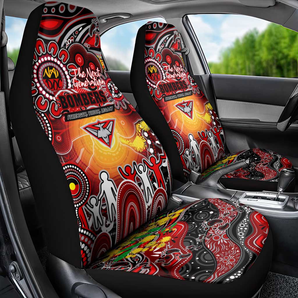 NAIDOC Week 2025 Bombers Football Car Seat Cover Aboriginal Dot Painting