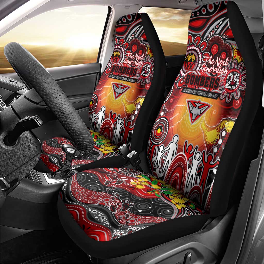 NAIDOC Week 2025 Bombers Football Car Seat Cover Aboriginal Dot Painting