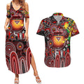 Personalised NAIDOC Week 2025 Bombers Football Couples Matching Summer Maxi Dress and Hawaiian Shirt Aboriginal Dot Painting